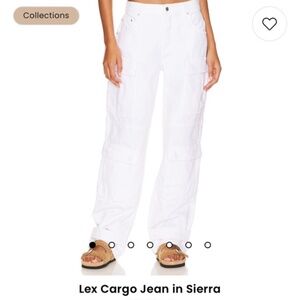 NWOT GRLFRND Revolve white cargo pants size 26